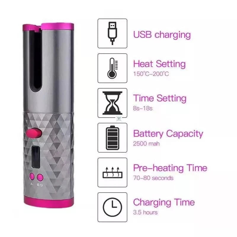 Portable Curler Cordless Curl Usb Hair Curl